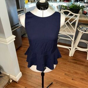 Lulu's Navy Sleeveless Peplum Tank